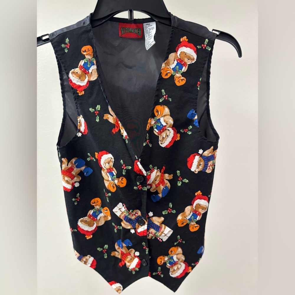 Christmas Nutcracker Teddy Bear Holiday Vest Size‎ Large